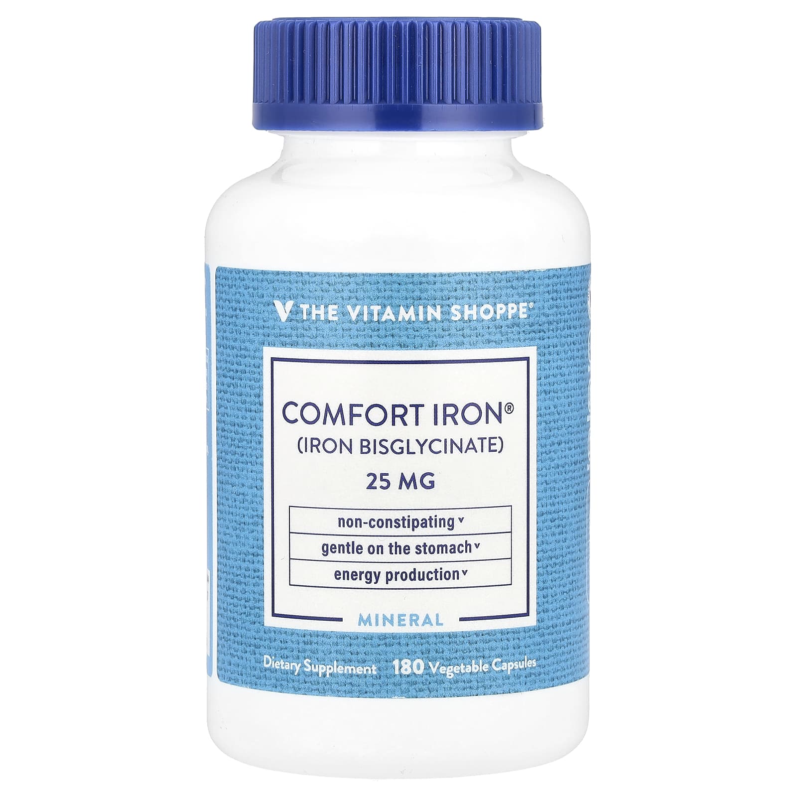 The Vitamin Shoppe Comfort Iron 25 мг 180 растительных капсул 4790₽