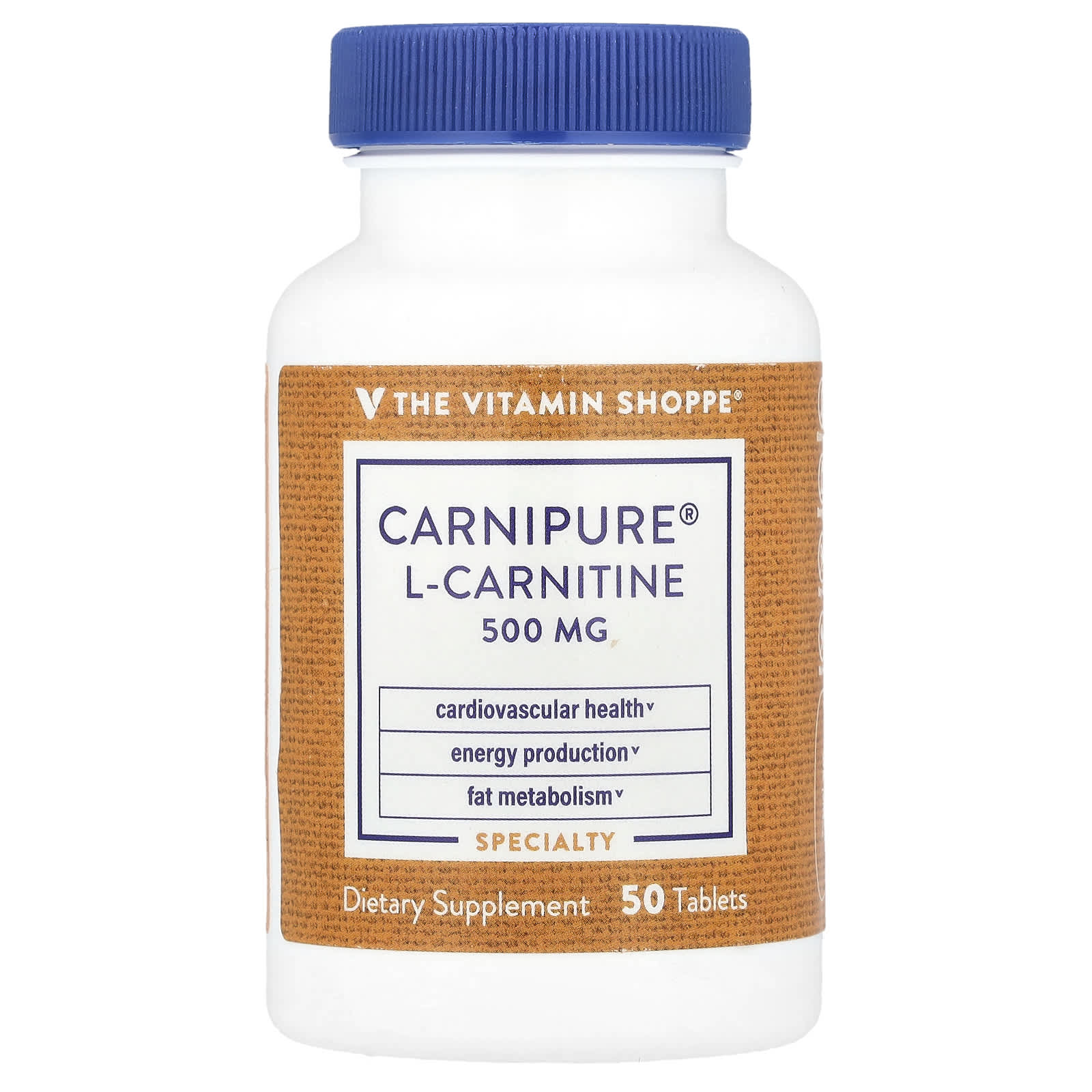 The Vitamin Shoppe L-карнитин Carnipure 500 мг 50 таблеток 4790₽