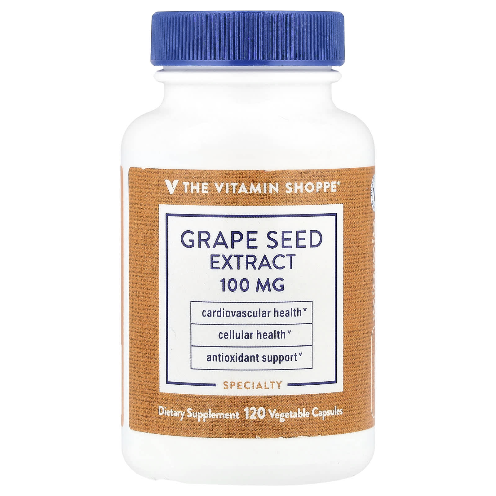 The Vitamin Shoppe, Экстракт виноградных косточек, 100 мг, 120 растительных капсул