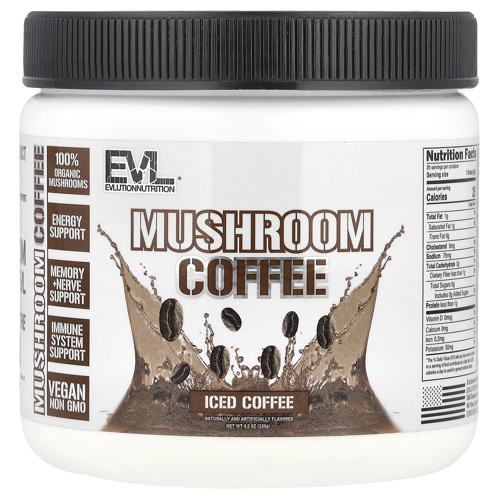 EVLution Nutrition Mushroom Coffee холодный кофе 120 г 42 унции 2190₽
