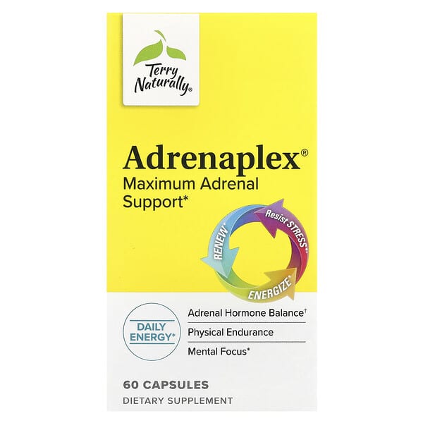 Terry Naturally, Adrenaplex®, максимальная поддержка надпочечников, 60 капсул