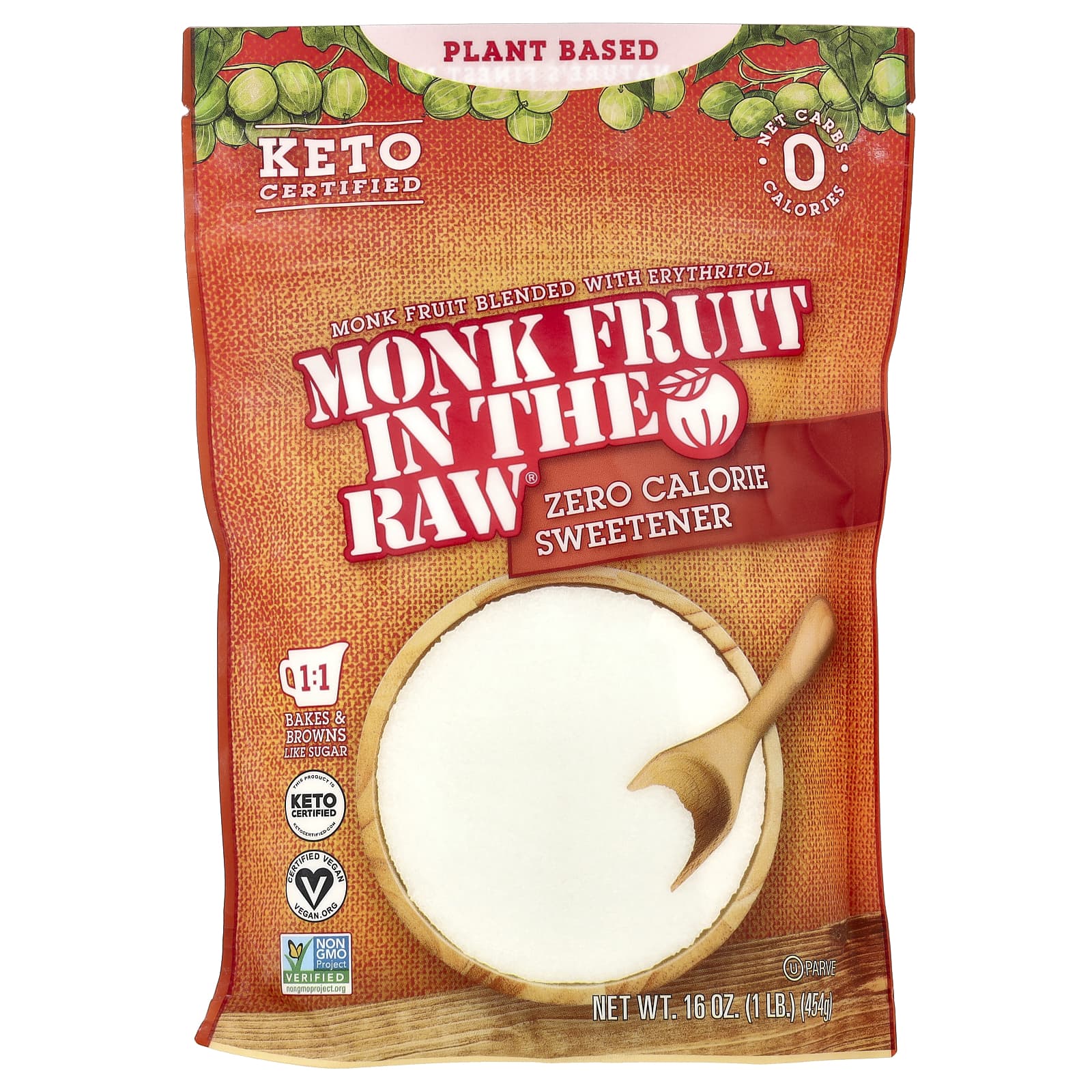In the Raw Monk Fruit In The Raw нулевой подсластитель 454 г 16 унций 1990₽