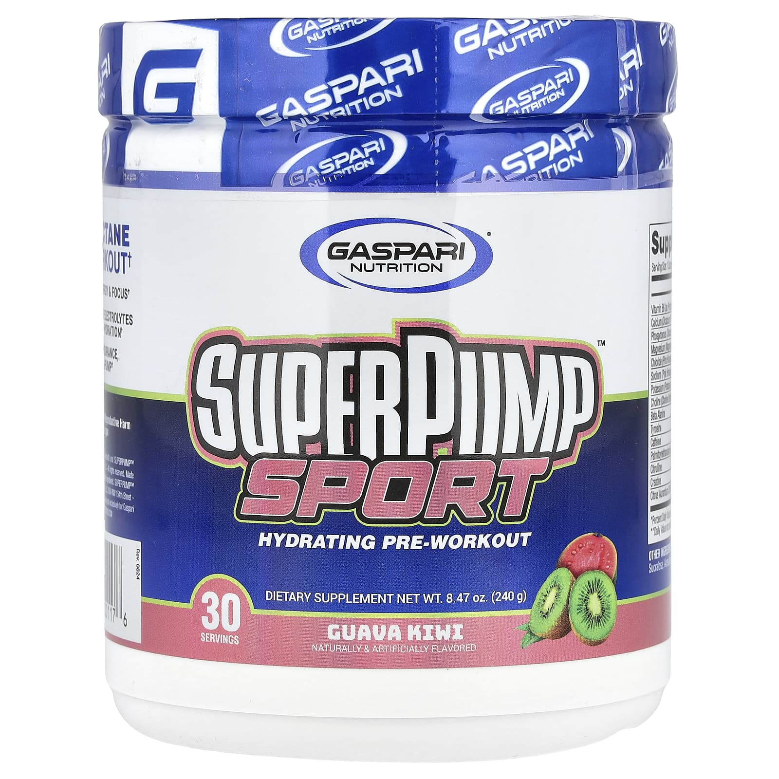 Gaspari Nutrition SuperPump Sport увлажняющее средство перед тренировкой гуава и киви 240 г 847 унции 2690₽