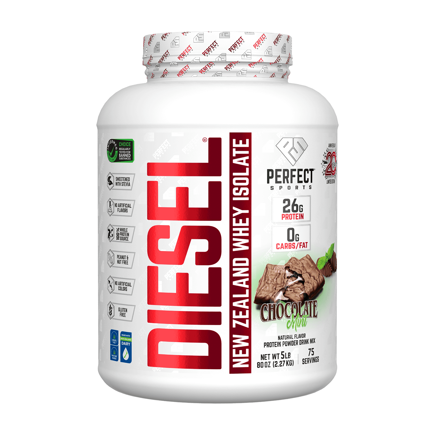 PERFECT Sports Diet новозеландский сывороточный изолят шоколад и мята 227 кг 5 фунтов 18990₽