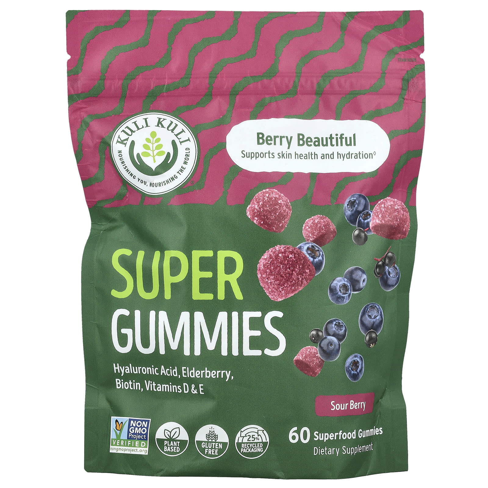 Kuli Kuli, Super Gummies, кисло-ягодные, 60 жевательных мармеладок