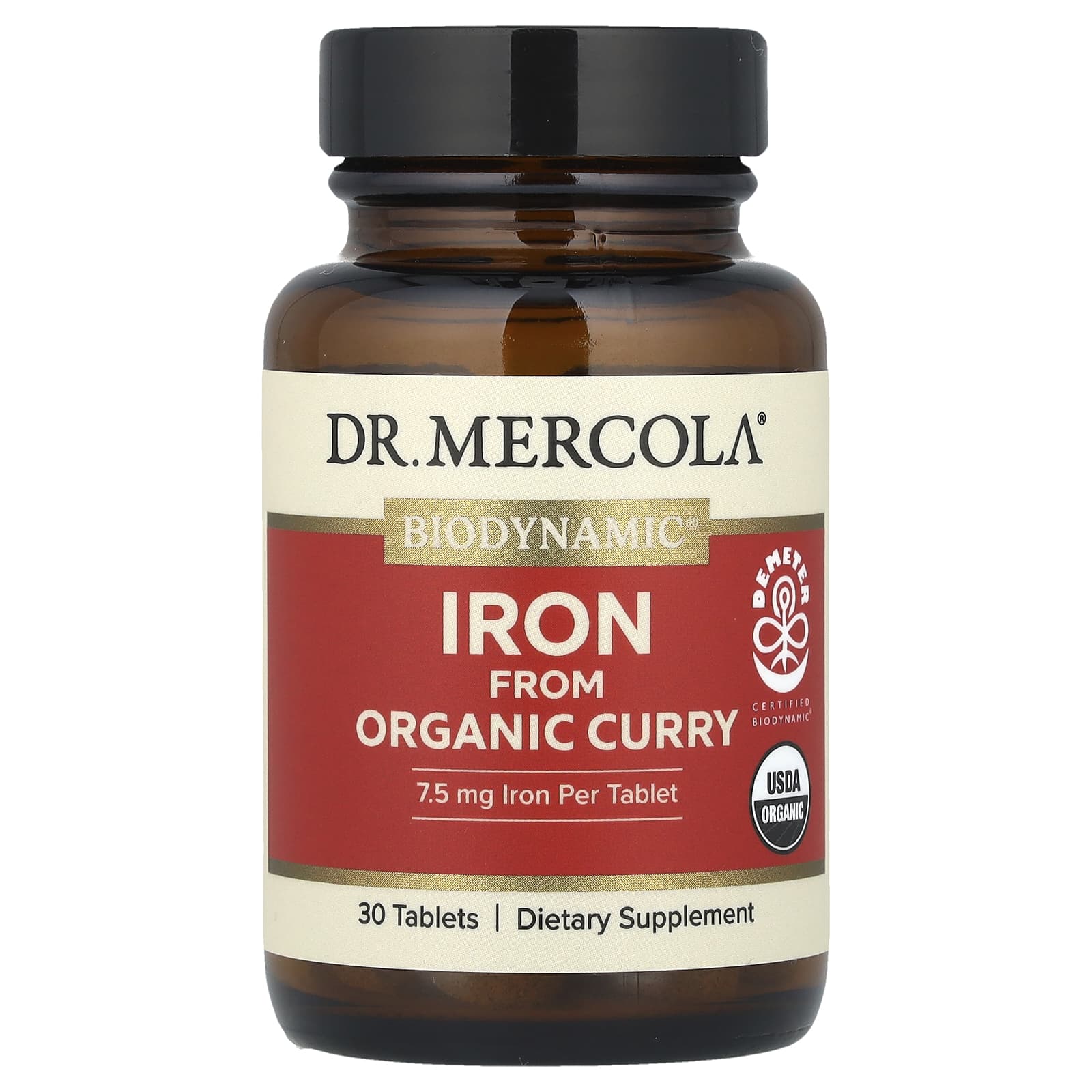 Dr Mercola Biodynamic железо из органического карри 30 таблеток 4190₽