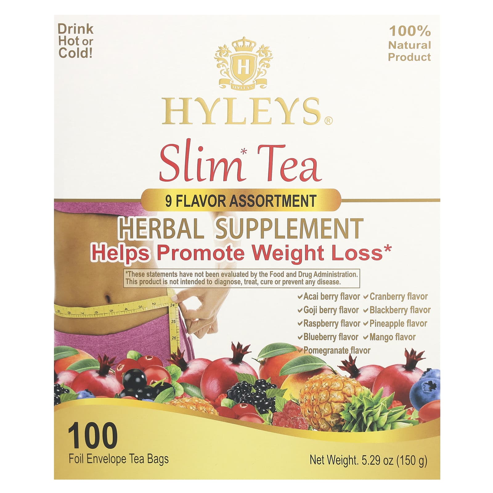 Hyleys Tea Slim Tea набор из 9 вкусов чайные пакетики в 100 фольгированных пакетиках 150 г 529 унции 4390₽