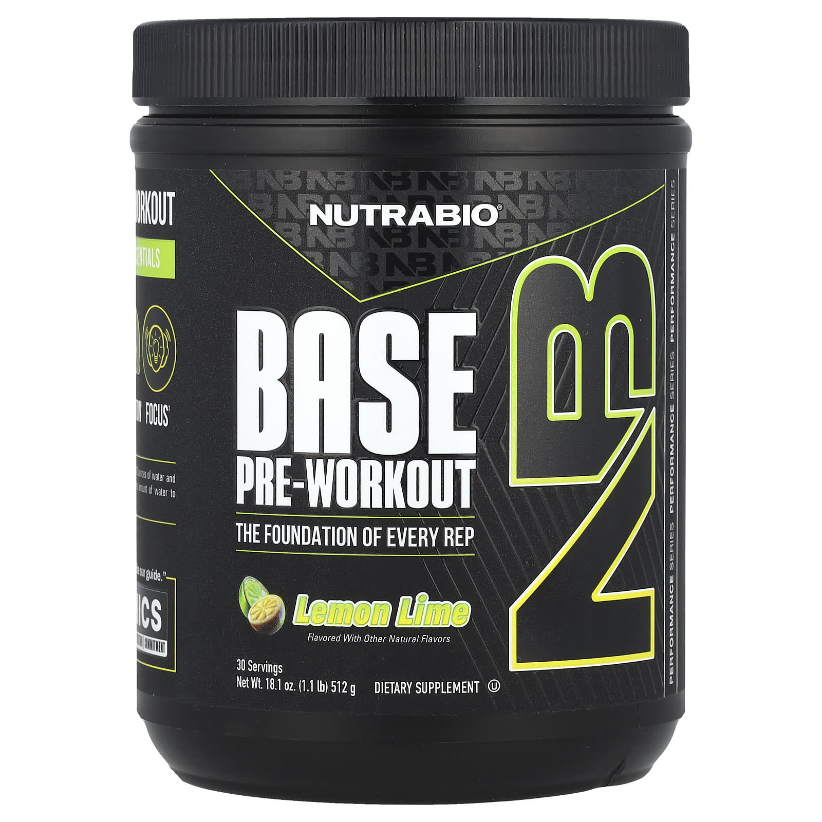 NutraBio Base Pre-Workout лимон и лайм 512 г 181 унции 5690₽