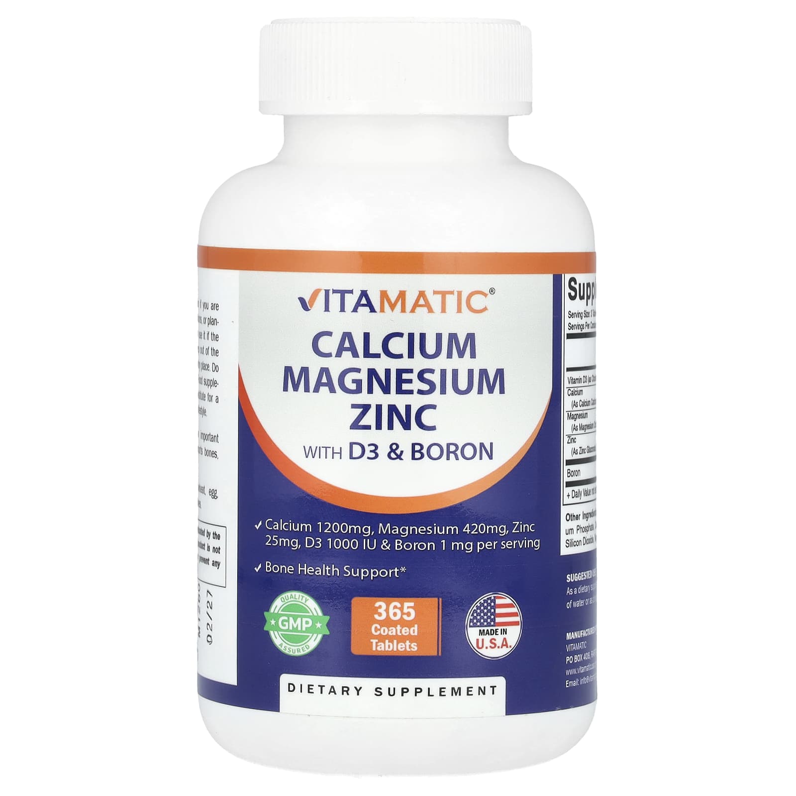 Vitamatic Кальций магний цинк с D3 и бором 365 таблеток покрытых оболочкой 3390₽