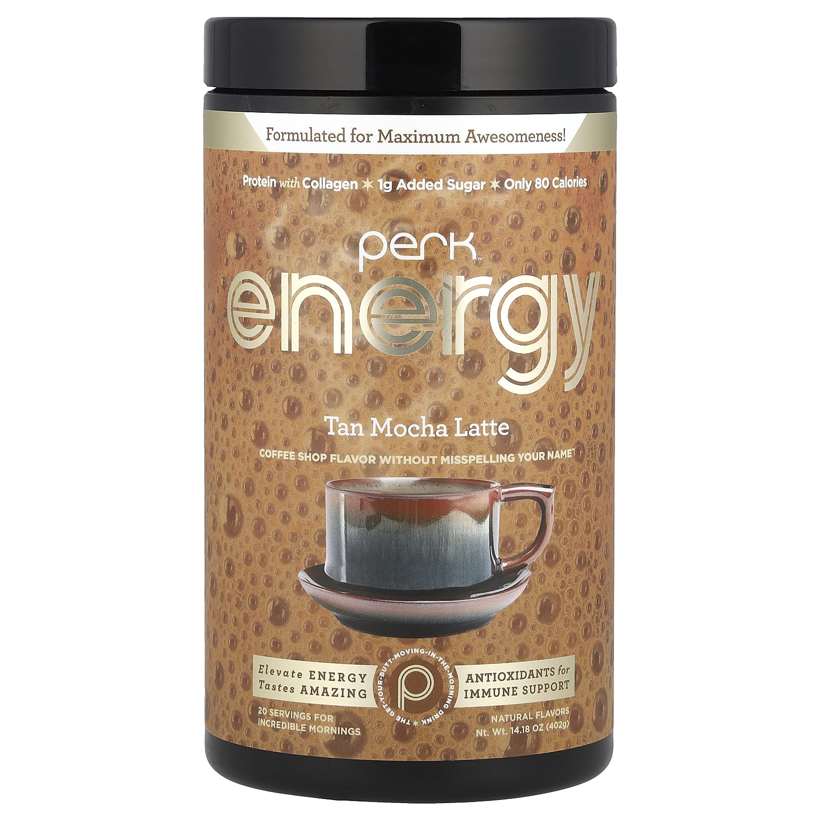 Perk Energy, Латте с загаром и мокко, 402 г (14,18 унции)