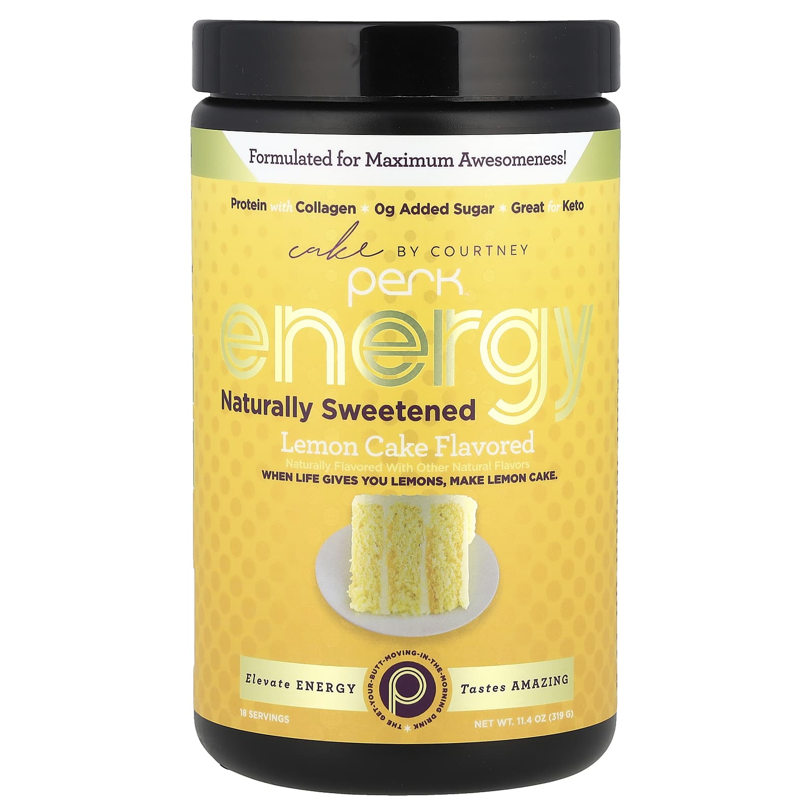Perk Energy, Лимонный торт, 319 г (11,4 унции)