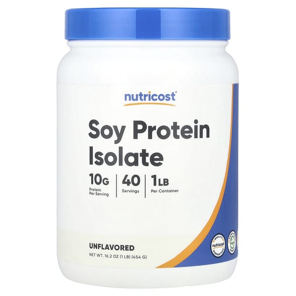 Nutricost, Изолят соевого протеина, без добавок, 454 г (1 фунт)
