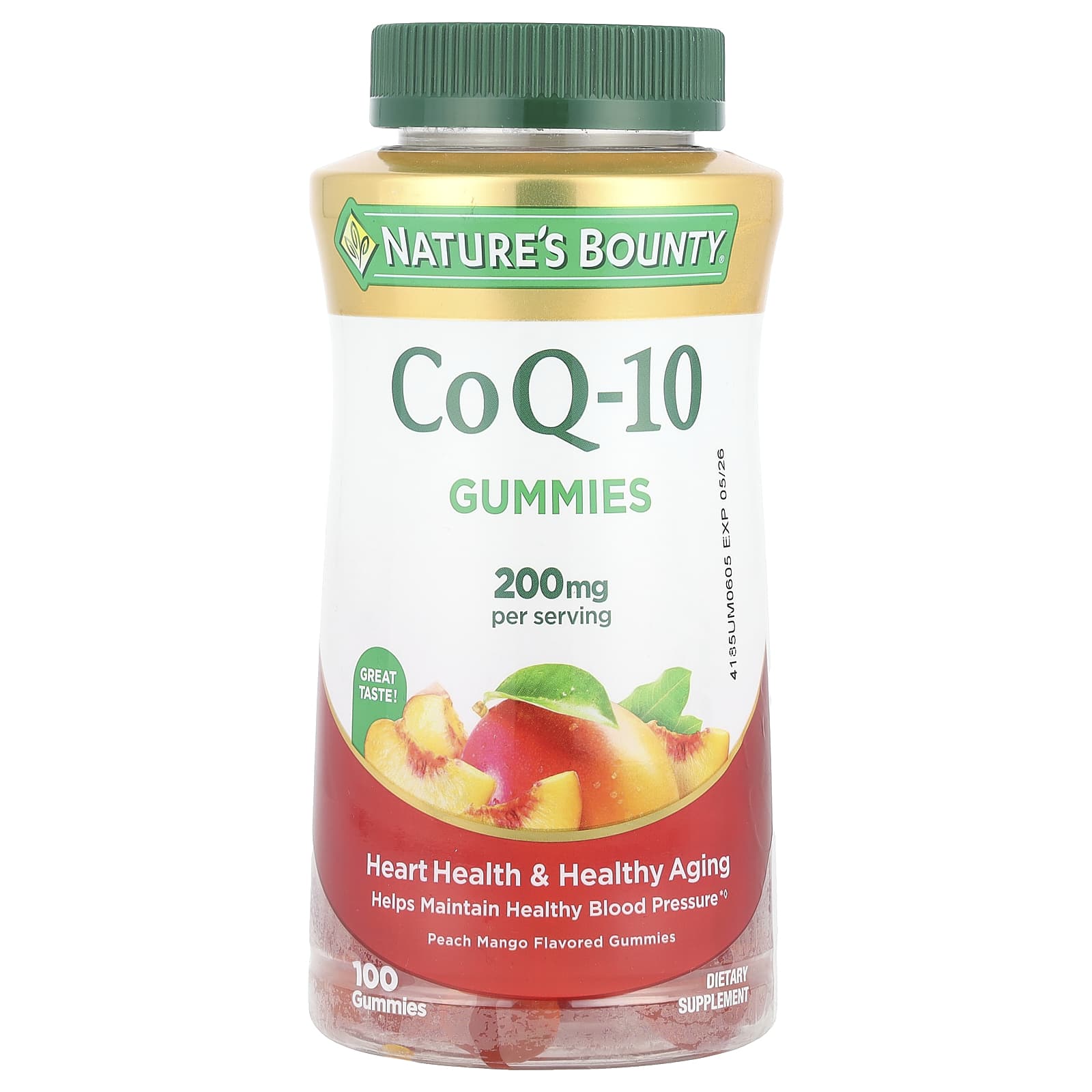 Natures Bounty CoQ-10 жевательные мармеладки персик и манго 200 мг 100 жевательных таблеток 100 мг в 1 жевательной мармеладке 4490₽