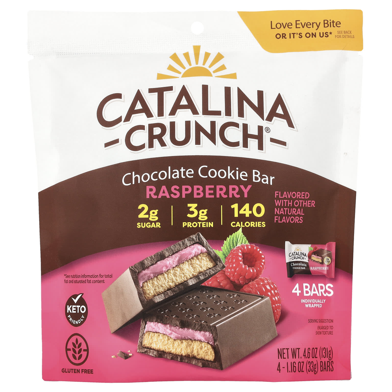 Catalina Crunch Шоколадное печенье малиновое 4 батончика 33 г 116 унции 1790₽