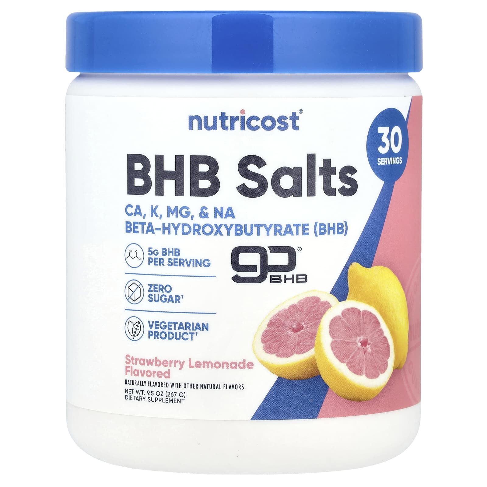 Nutricost BHB Salts goBHB клубничный лимонад 267 г 95 унции 7890₽