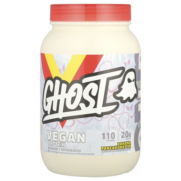 Ghost, Vegan Protein, тесто для банановых блинов, 896 г (2 фунта)