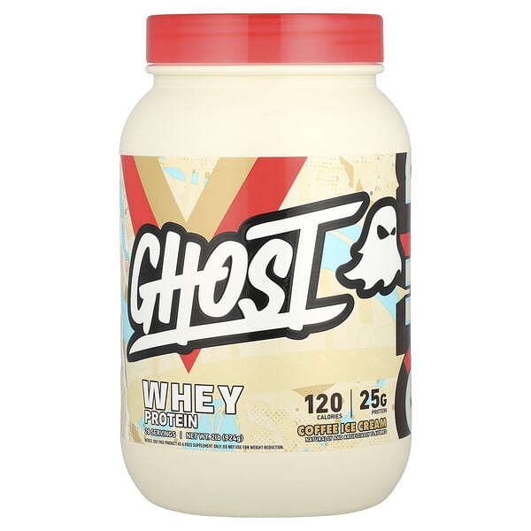 Ghost, Сывороточный протеин, кофейное мороженое, 924 г (2 фунта)