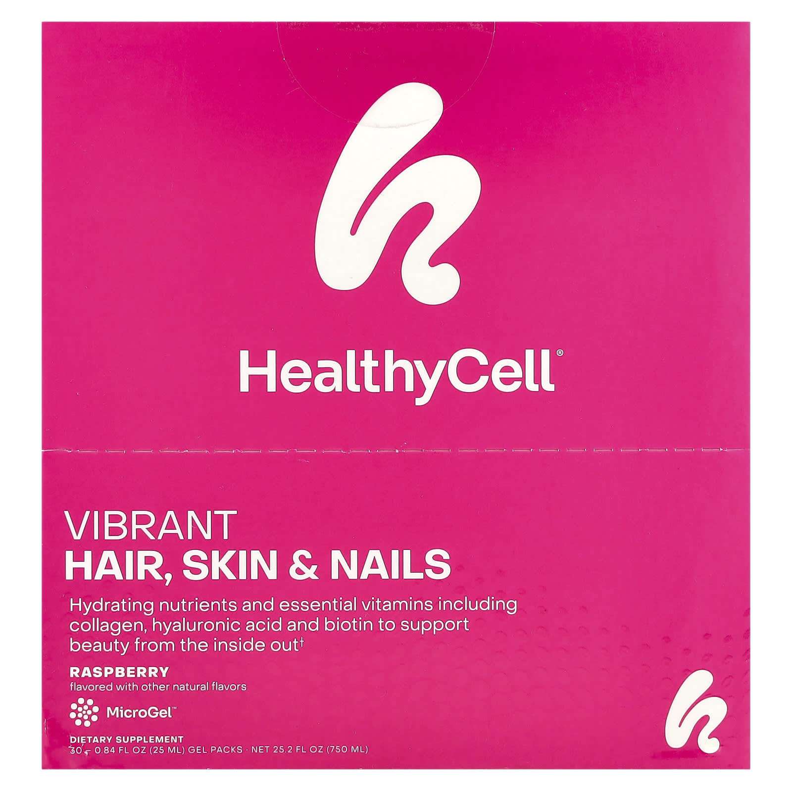 HealthyCell Vibrant Hair Skin - Nails малиновый 30 гелевых пакетиков по 25 мл 084 жидк Унции 11390₽