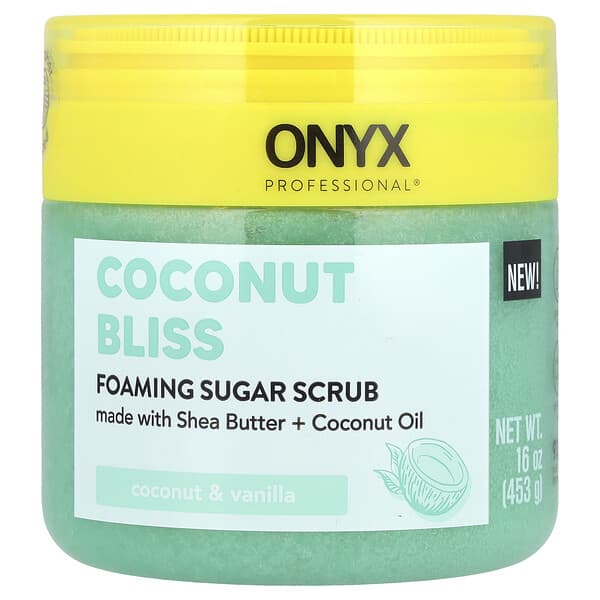Onyx Professional, Coconut Bliss, пенный сахарный скраб, кокос и ваниль, 453 г (16 унций)