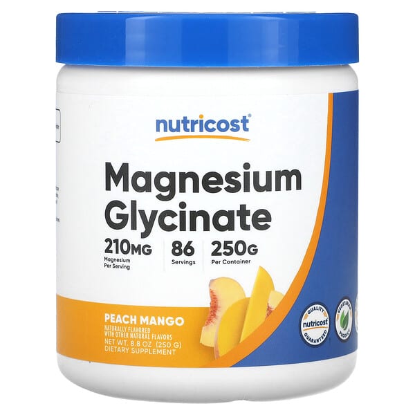 Nutricost, глицинат магния, персик и манго, 250 г (8,8 унции)