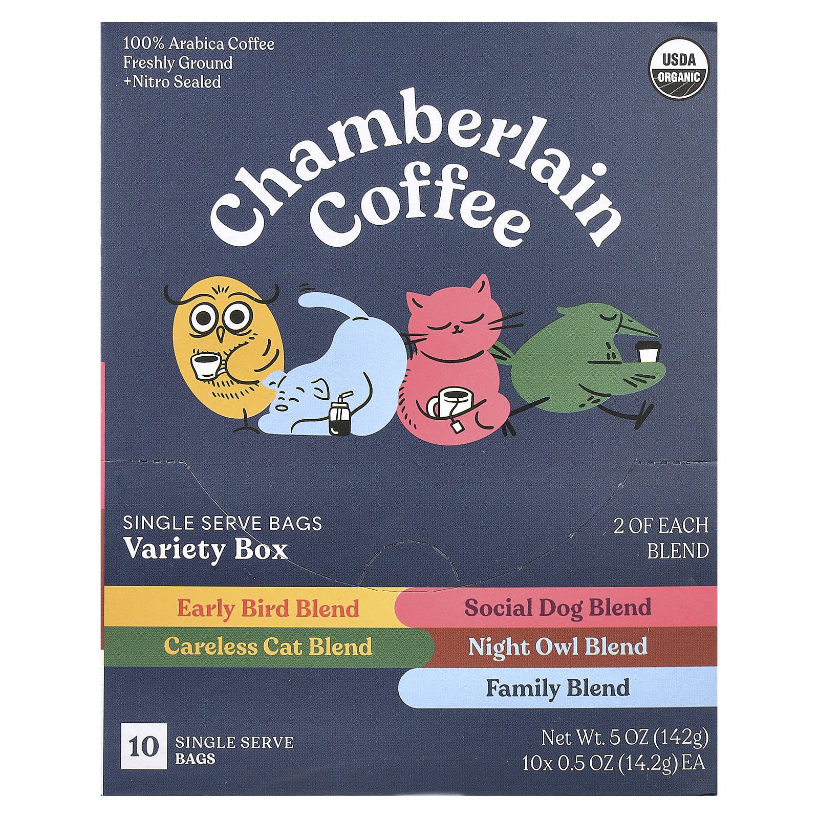 Chamberlain Coffee Variety Box 10 порционных пакетиков 142 г 5 унций 2990₽