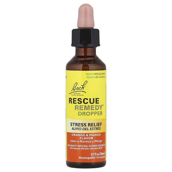 Bach, Капельница Rescue Remedy®, апельсин и манго, 20 мл (0,7 жидк. Унции)