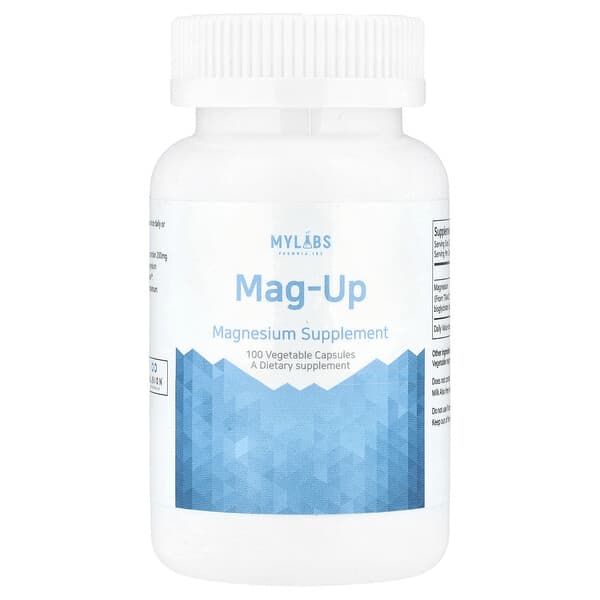 Mylabs, Mag-Up, 200 мг, 100 растительных капсул (100 мг на капсулу)