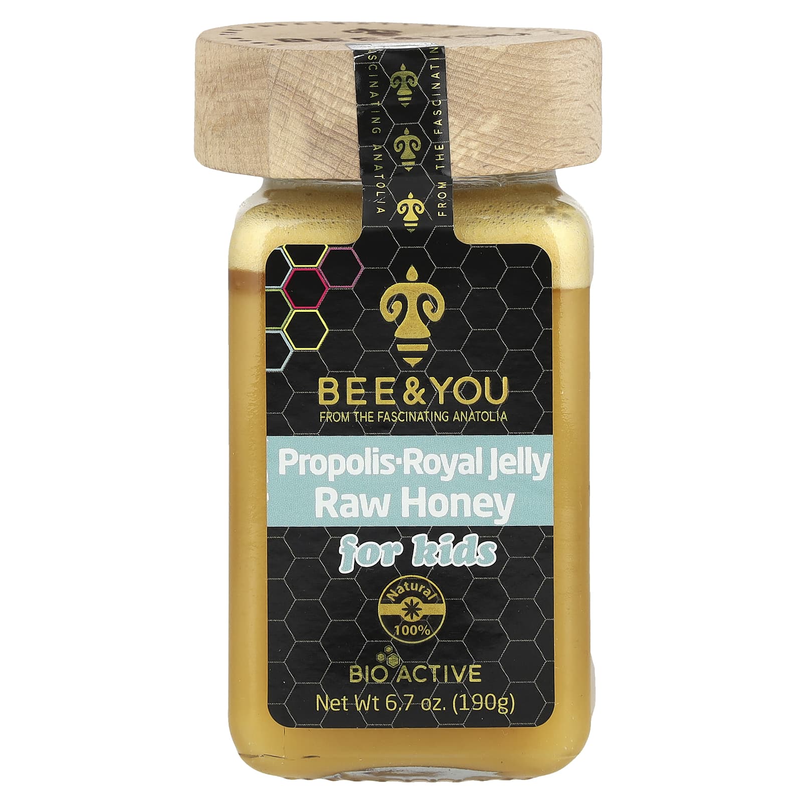Bee - You, Raw Honey, прополис, маточное молочко, для детей, 190 г (6,7 унции)