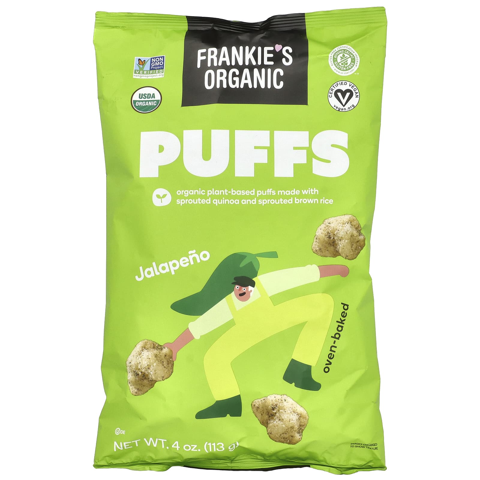 Frankies Organic Puffs халапеньо 113 г 4 унции 1490₽