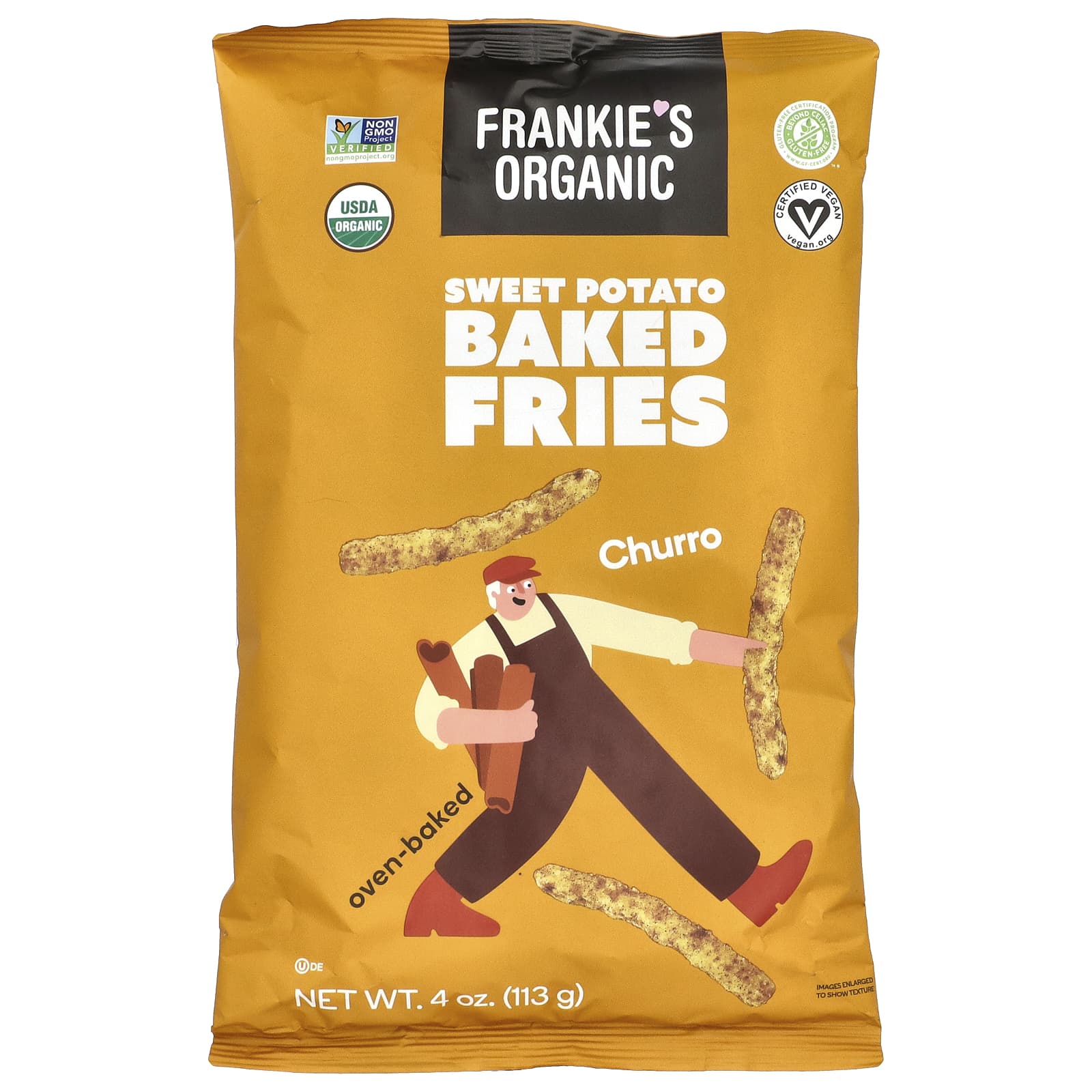 Frankies Organic Жареный картофель со сладким картофелем чурро 113 г 4 унции 1490₽