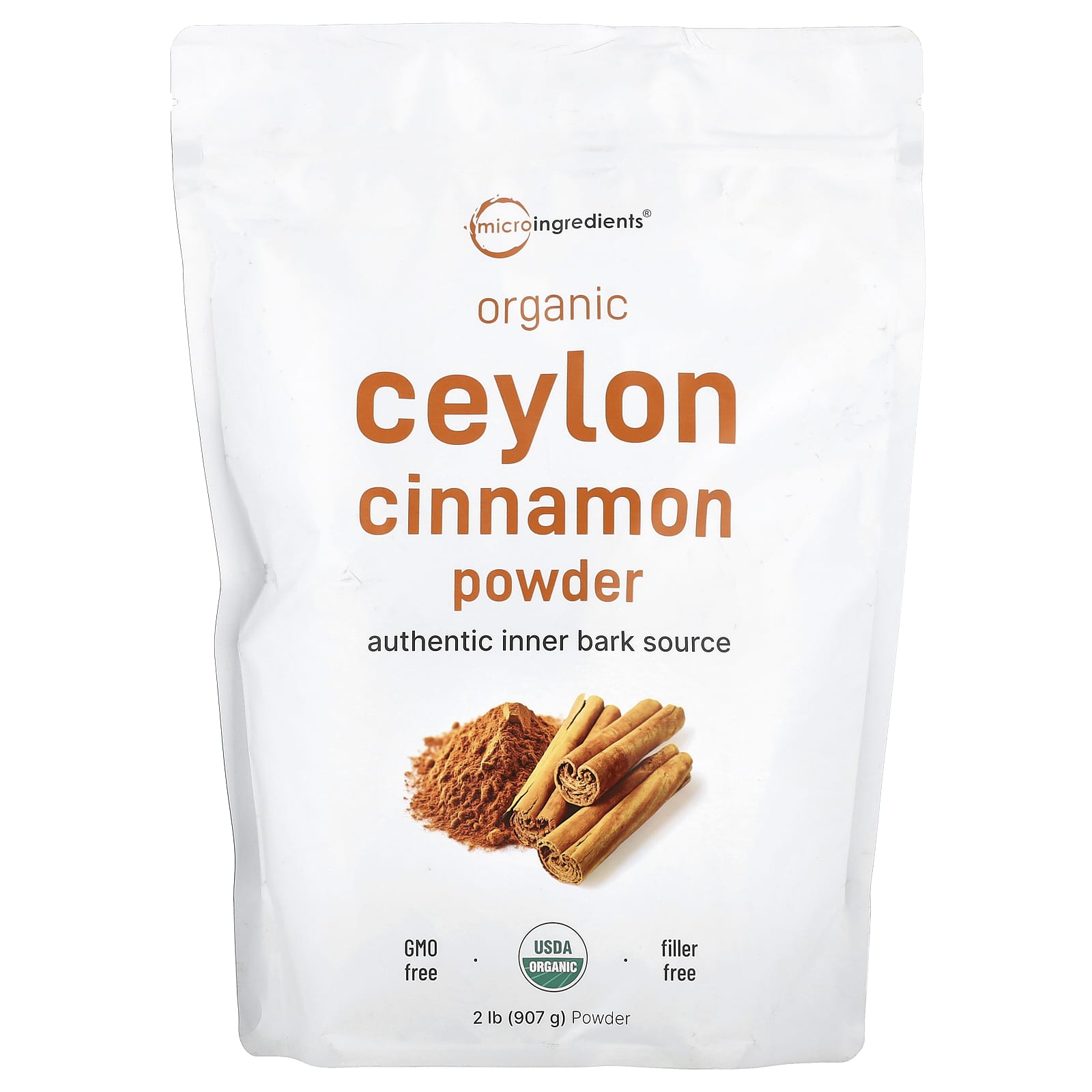Micro Ingredients Порошок органической цейлонской корицы 907 г 2 фунта 5090₽
