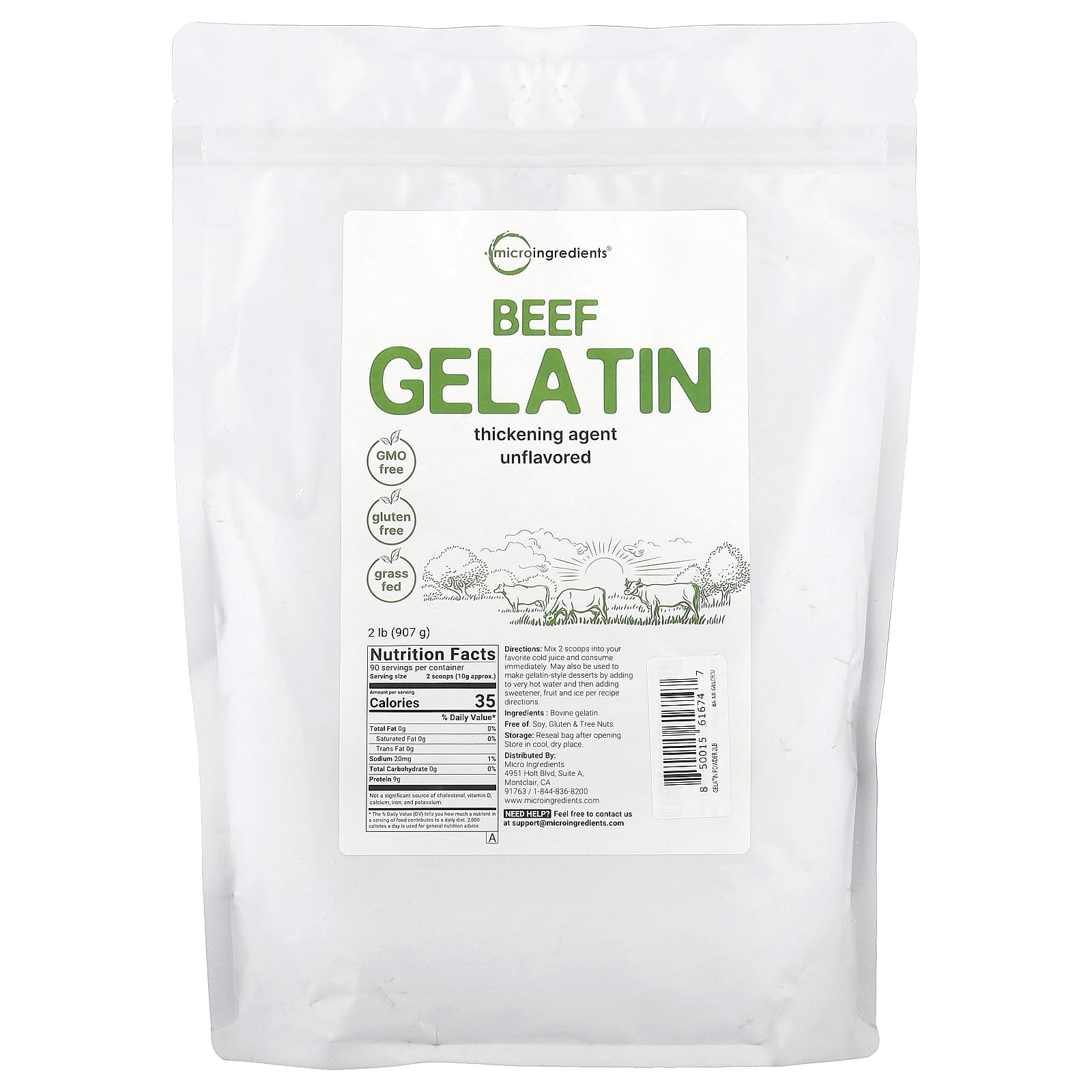 Micro Ingredients Говяжий желатин без добавок 907 г 2 фунта 5690₽