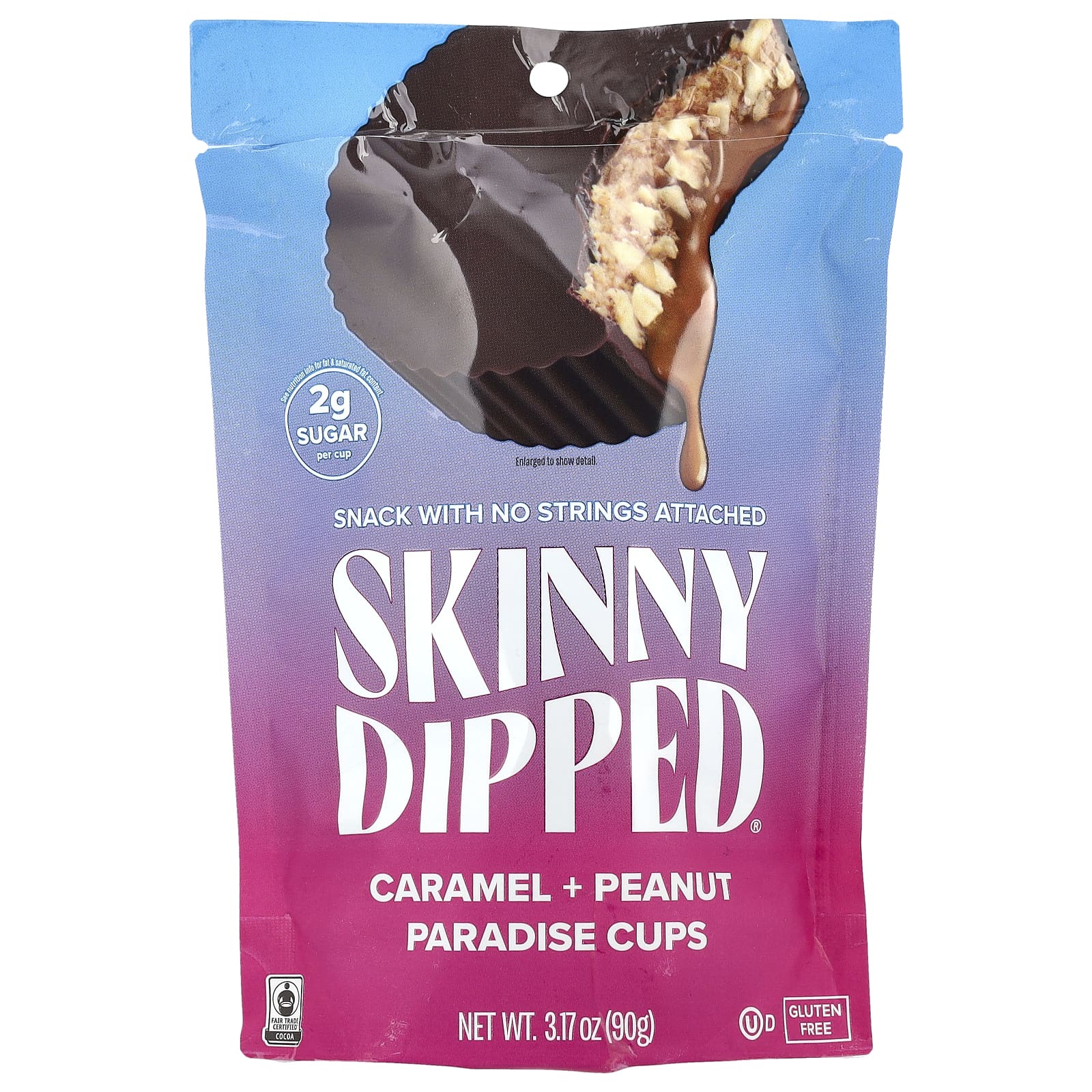 SkinnyDipped, Чашки с карамелью и арахисом, 90 г (3,17 унции)