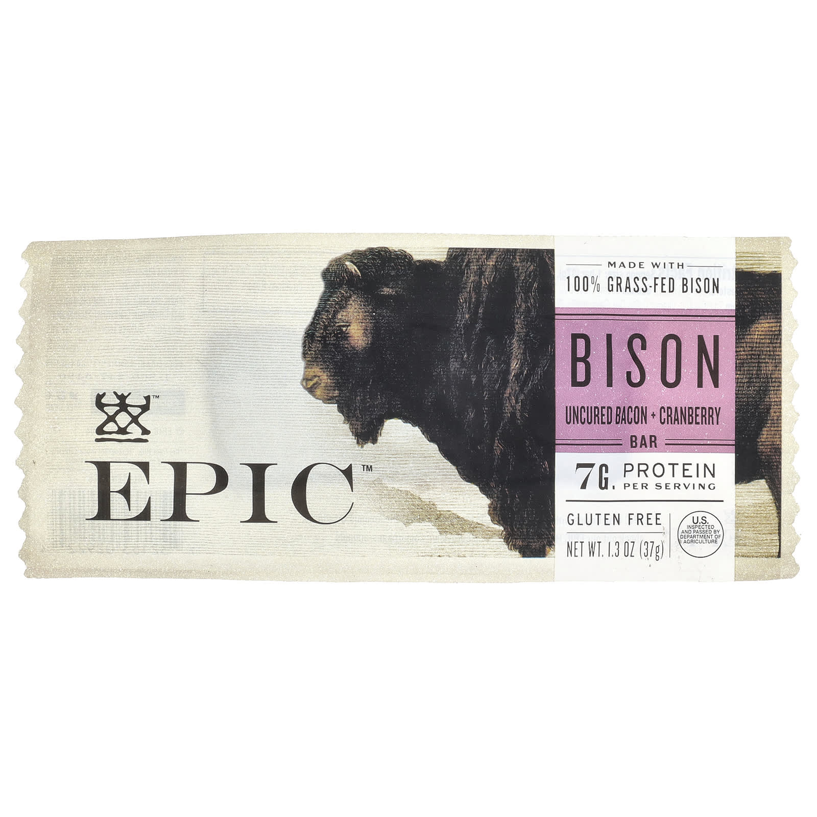 Epic Bar Bison Bar неотвержденный бекон и клюква 37 г 13 унции 1490₽