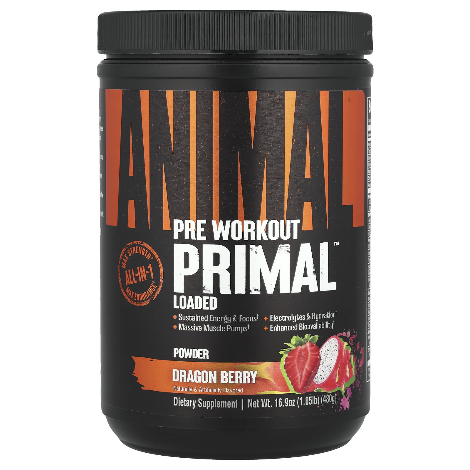 Animal Pre Workout Primal порошок с ягодами дракона 480 г 105 фунта 8590₽