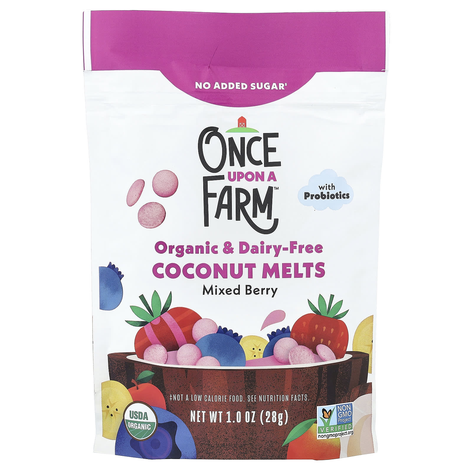 Once Upon A Farm Organic Coconut Melts для малышей ягодное ассорти 28 г 1 унция 1590₽