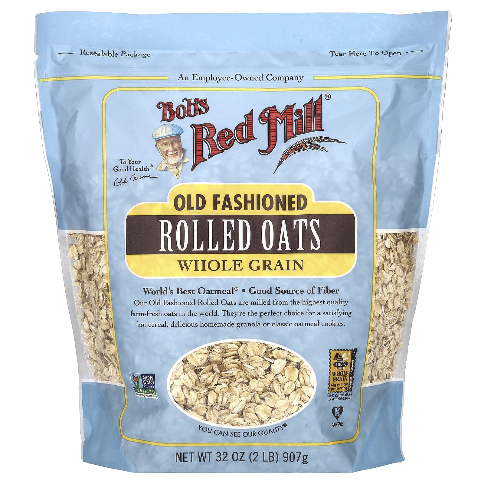 Bobs Red Mill Old Fashioned Rolled Oats цельнозерновые 907 г 32 унции 1690₽