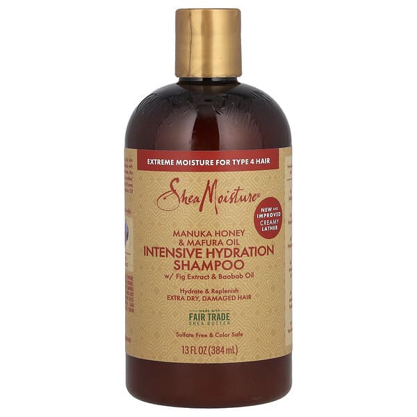 SheaMoisture, Manuka Honey & Mafura Oil, шампунь для интенсивного увлажнения, для очень сухой кожи, для поврежденных волос, 384 мл (13 жидк. унц.)
