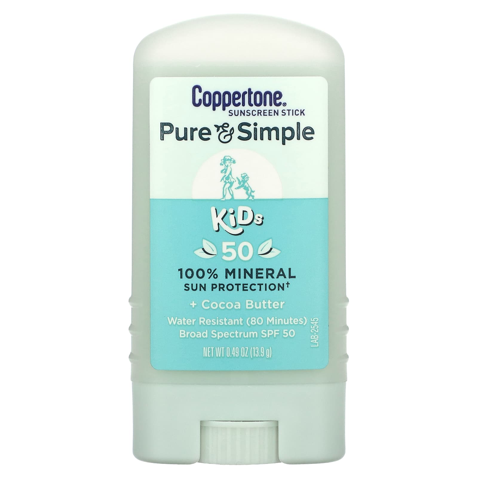 Coppertone Pure - Simple Kids солнцезащитный стик для детей SPF 50 какао-масло 139 г 049 унции 1890₽