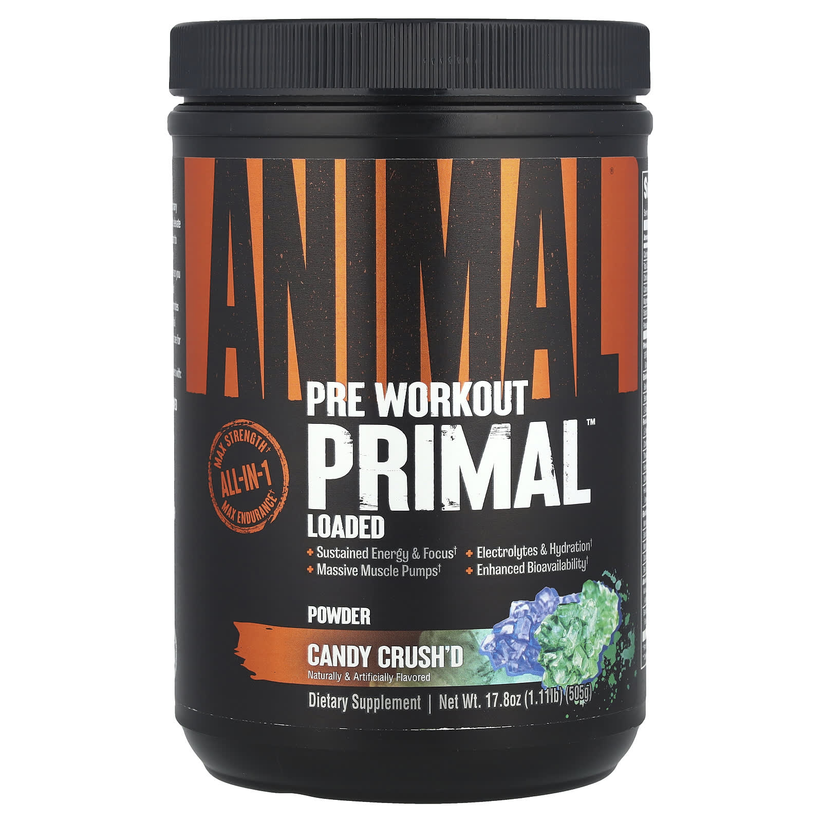 Animal Pre Workout Primal порошок Candy Crushd 505 г 111 фунта 8590₽