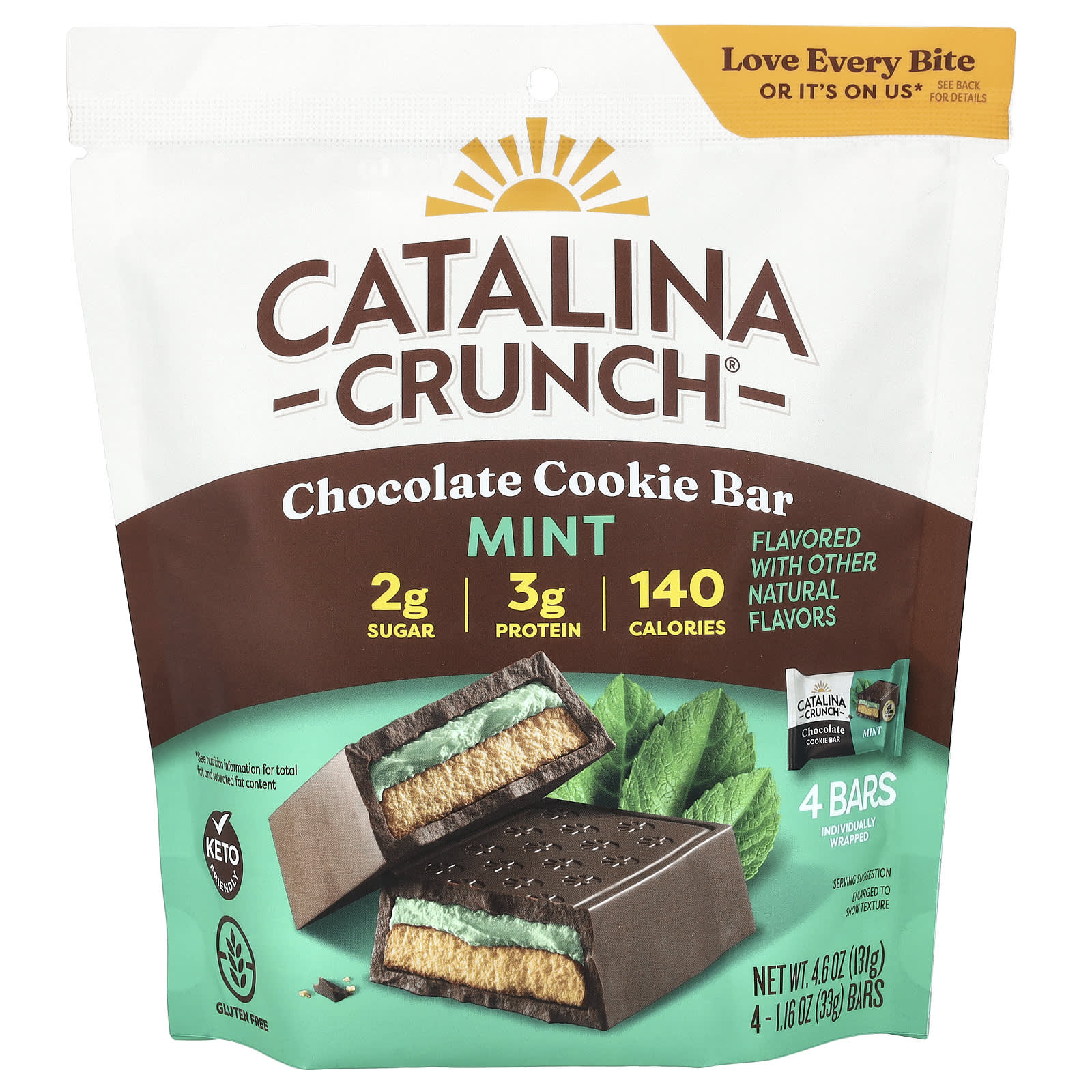 Catalina Crunch Шоколадное печенье мята 4 плитки 33 г 116 унции 1790₽