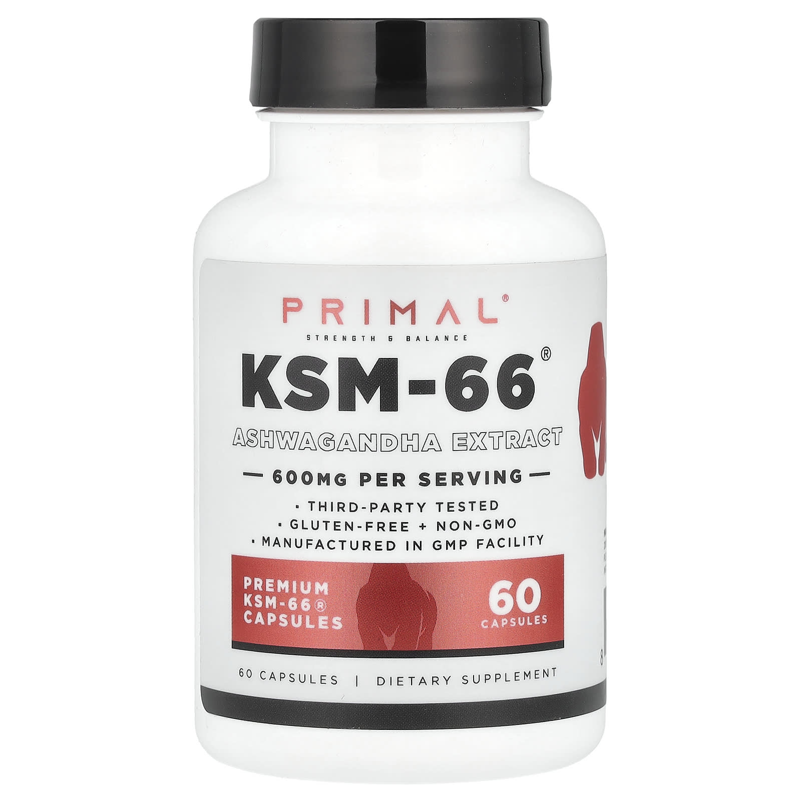 PrePrimal, KSM-66®, экстракт ашваганды, 60 капсул