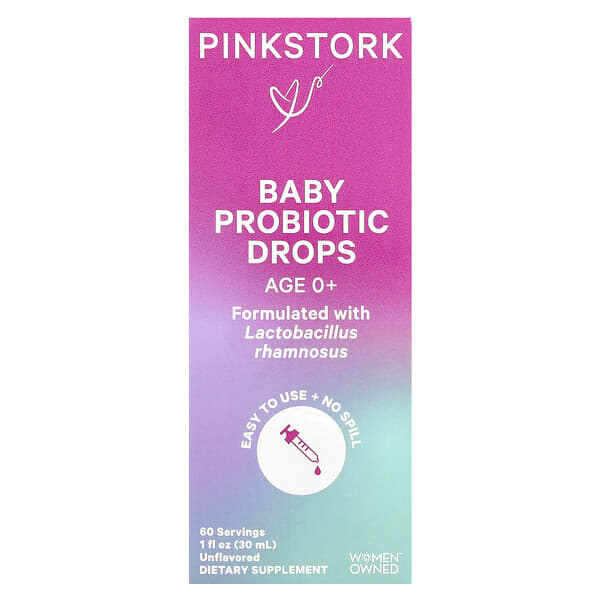 Pink Stork, Детские пробиотические капли, для детей от 0 лет, без добавок, 30 мл (1 жидк. Унция)