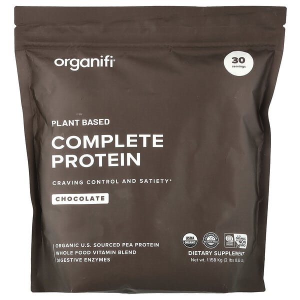 Organifi, Полноценный протеин на растительной основе, шоколад, 2 фунта (8,85 унции)