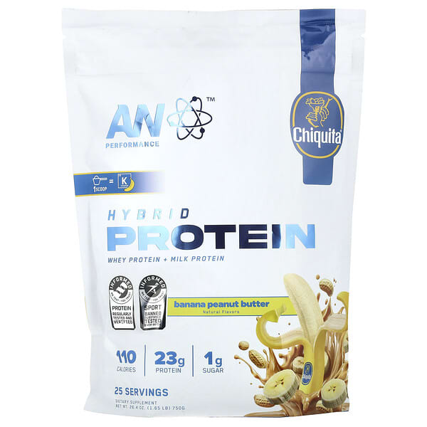ABE, Performance, гибридный протеин, Chiquita®, банановая арахисовая паста, 750 г (1,65 фунта)