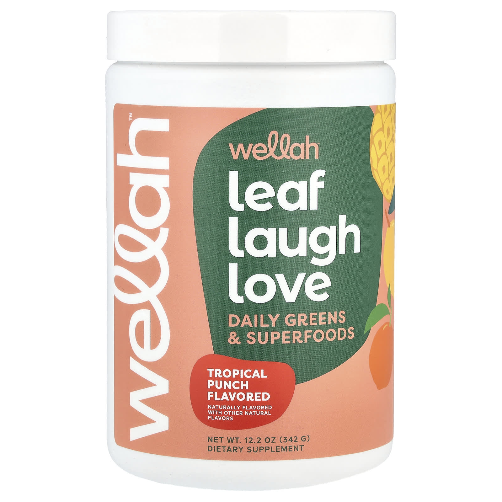 Wellah Leaf Laugh Love Daily Greens - Superfood тропический пунш 342 г 122 унции 6690₽