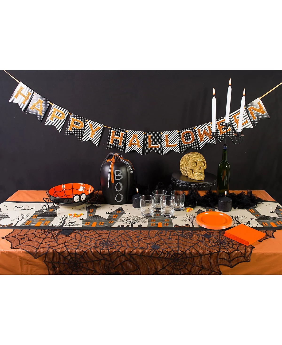 Design Imports Haunted House Table Runner 8590₽