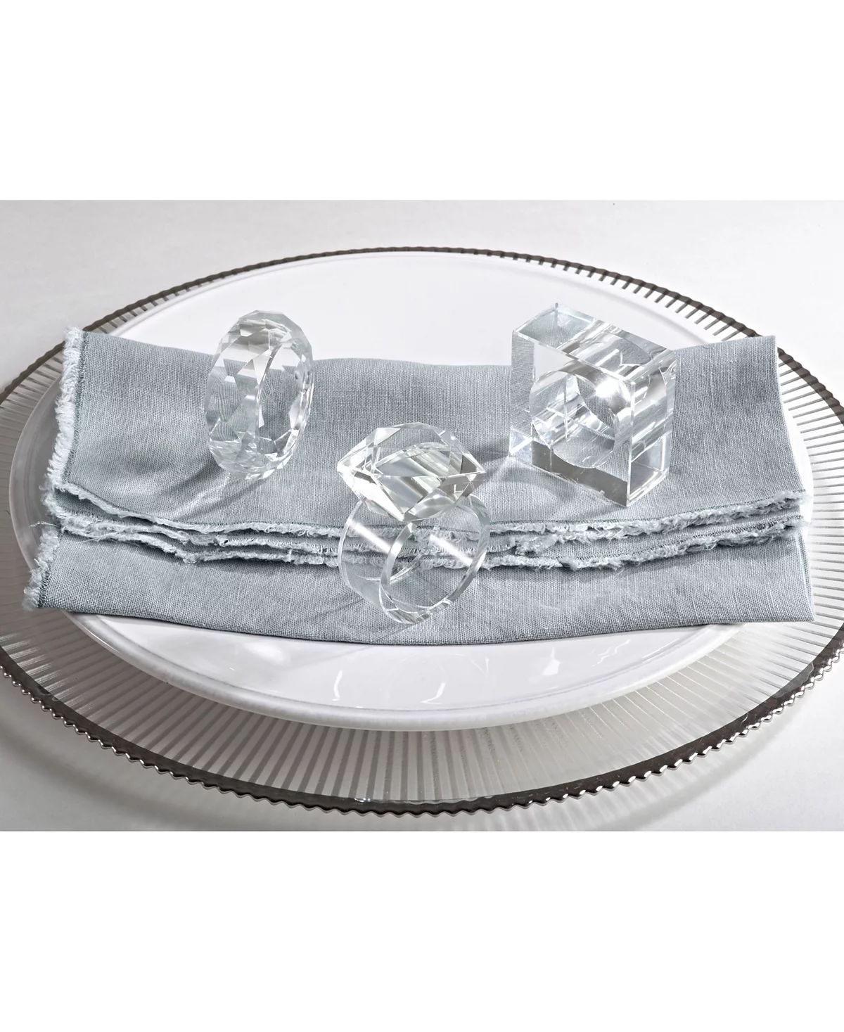Saro Lifestyle Crystal Napkin Ring Set of 4 6290₽