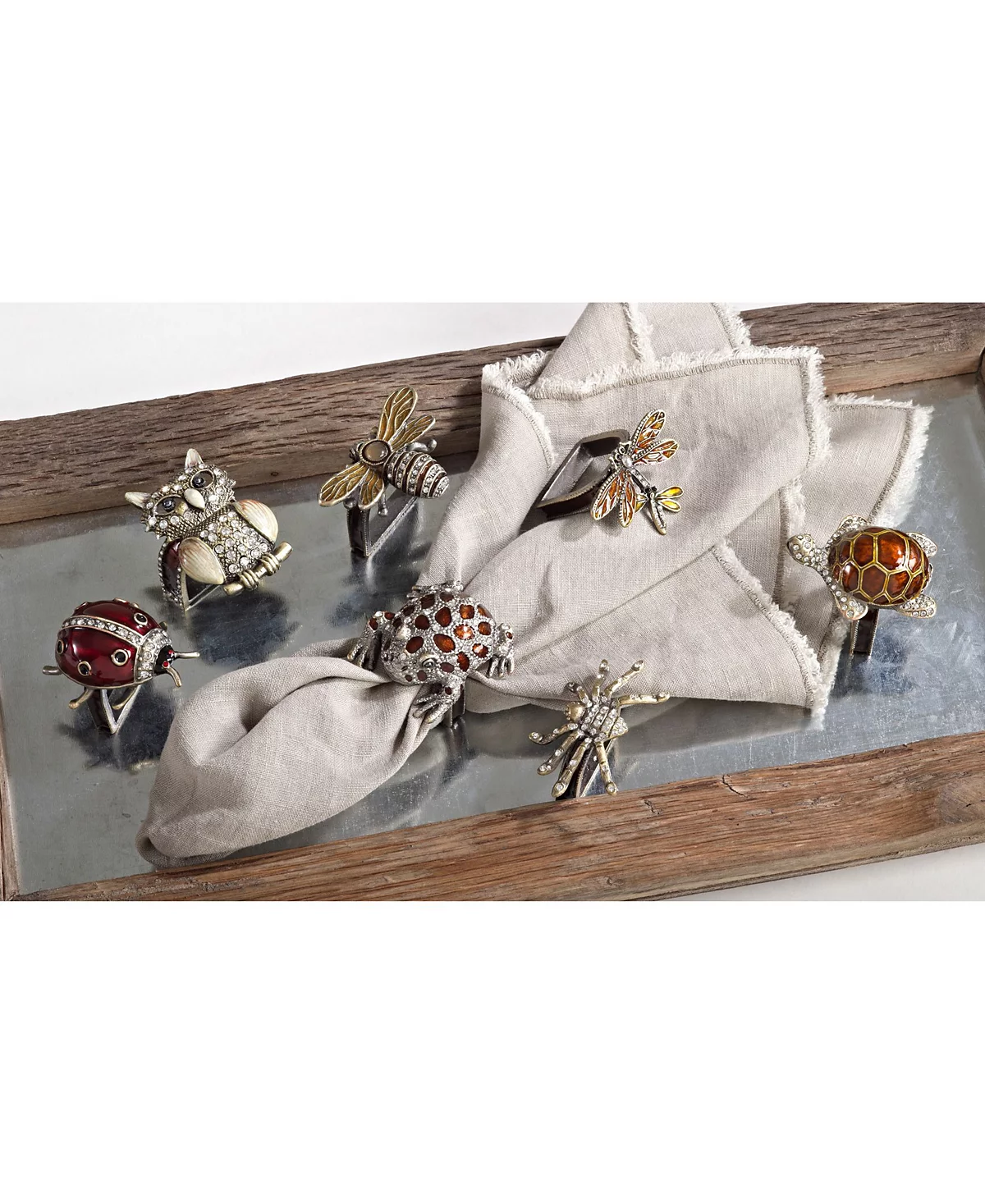 Saro Lifestyle Ladybug Napkin Ring, Set of 4