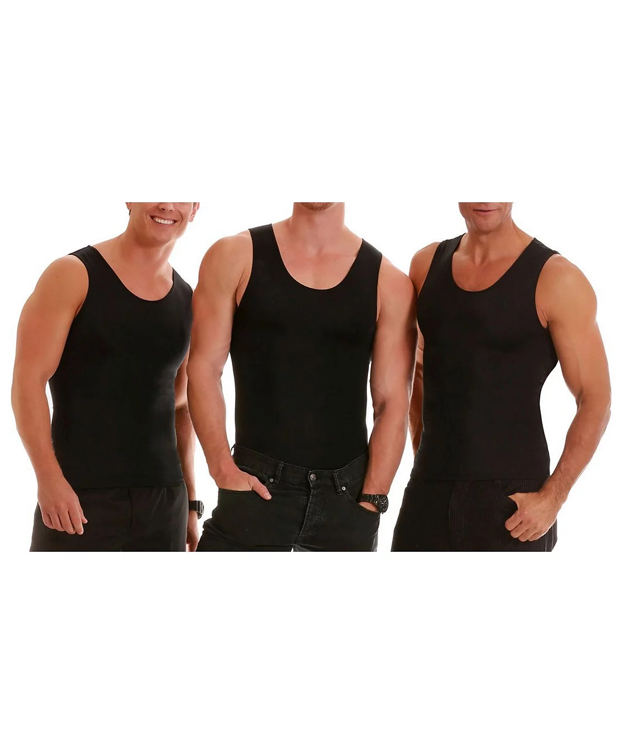 Insta Slim Mens 3 Pack Compression Muscle Tank T-Shirts 30590₽